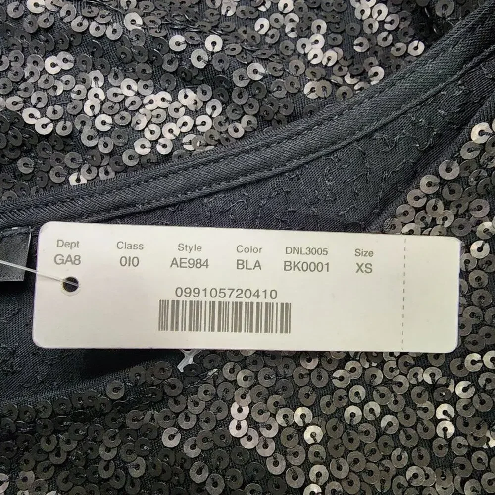 J. Crew Sequin Black Boat Neck Top Size‎ XS